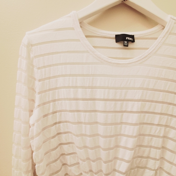 Wilfred free burn out stripe long sleeve T shirt, tied detail front - Picture 3 of 6